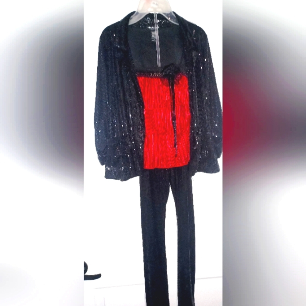 Full sequin outfit with top.
